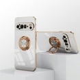 thumbnail image 3 of Case for Google Pixel 9 Case with Ring Stand [360° Rotatable Ring Holder Magnetic Kickstand][Support Car Mount] Plating Rose Gold Edge Soft Flexible TPU Luxury Phone Case Cover, White, 3 of 6