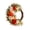 AQ02, variant on 13.78" Half Moon Christmas Wreath with Red Poinsettia and Gold Baubles, Twig Vine Base Holiday Door Wall Decor