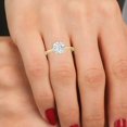 thumbnail image 4 of 3 Carat - Round Cut Lab Grown Basket Regular Shank Setting Solitaire Diamond Engagement Ring in 14K Yellow Gold(Ring Size: 6), 4 of 5