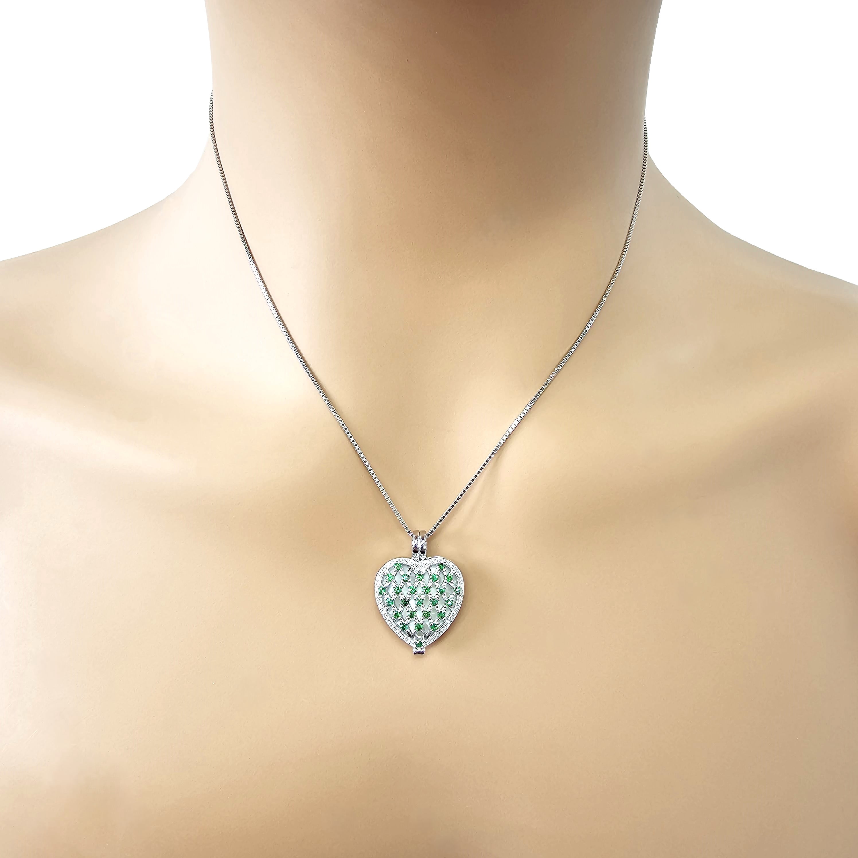 Nana Heart of Hearts Birthstone Locket Mother Female Adult Pendant, Platinum Plated- May Stone 3