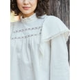 thumbnail image 3 of The Get Women's Long Sleeve Lace Trim Top, 3 of 7