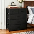 thumbnail image 2 of SortWise 5 Drawer Dresser, Storage Tower Nightstand with Wood Top and Metal Frame for Hallway, Entryway, Black, 2 of 8