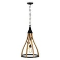 thumbnail image 4 of Vissenta 15 in. 3-Light Indoor Faux Wood Grain Finish Chandelier with Light Kit, 4 of 5