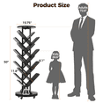 thumbnail image 5 of HOMRELEXA 17-Tier Tree Bookshelf, 360° Rotating Bookcase with Wheels, Freestanding Storage Organizer for Home Office and Living Room, Black, 5 of 11