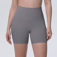 thumbnail image 2 of Dwellite No Front Seam High Waisted Workout Biker Shorts for Womens Tummy Control Soft Yoga Pants Gym Gray XL, 2 of 8