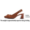 thumbnail image 5 of Miluxas Womens Slingback Heels Square Toe Comfortable Chunky Heels Pumps Low Block Heel Wedding Dressy Work office Shoes Brown 7.5(40), 5 of 9