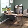 thumbnail image 2 of HOMCOM L-Shaped Computer Desk, 59" Corner Table for PC with CPU Holder Stand, Industrial Writing Workstation for Home Office, Study, Dorm, Rustic Brown, 2 of 10