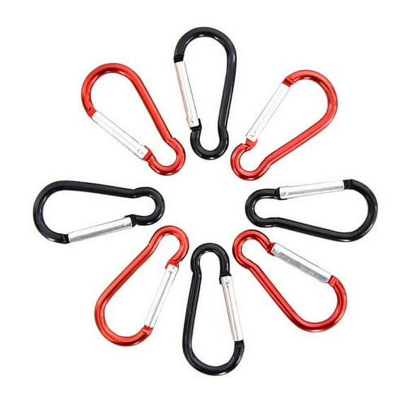 Cheers.US 10Pcs Aluminum Spring Snap Hook Carabiner D Ring Carabiner Clip Camping Accessories Fishing Hiking Traveling and Keychain