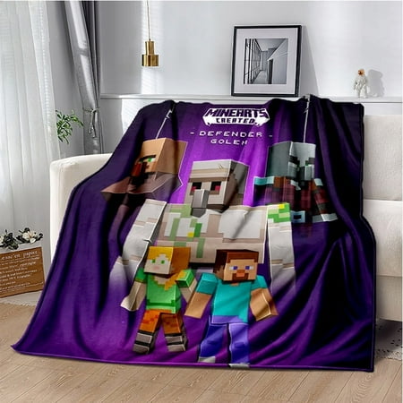 Soft and Warm M-Minecraft Blanket Featuring My World Sandbox Game Characters 3D Print Fleece Throw Blanket