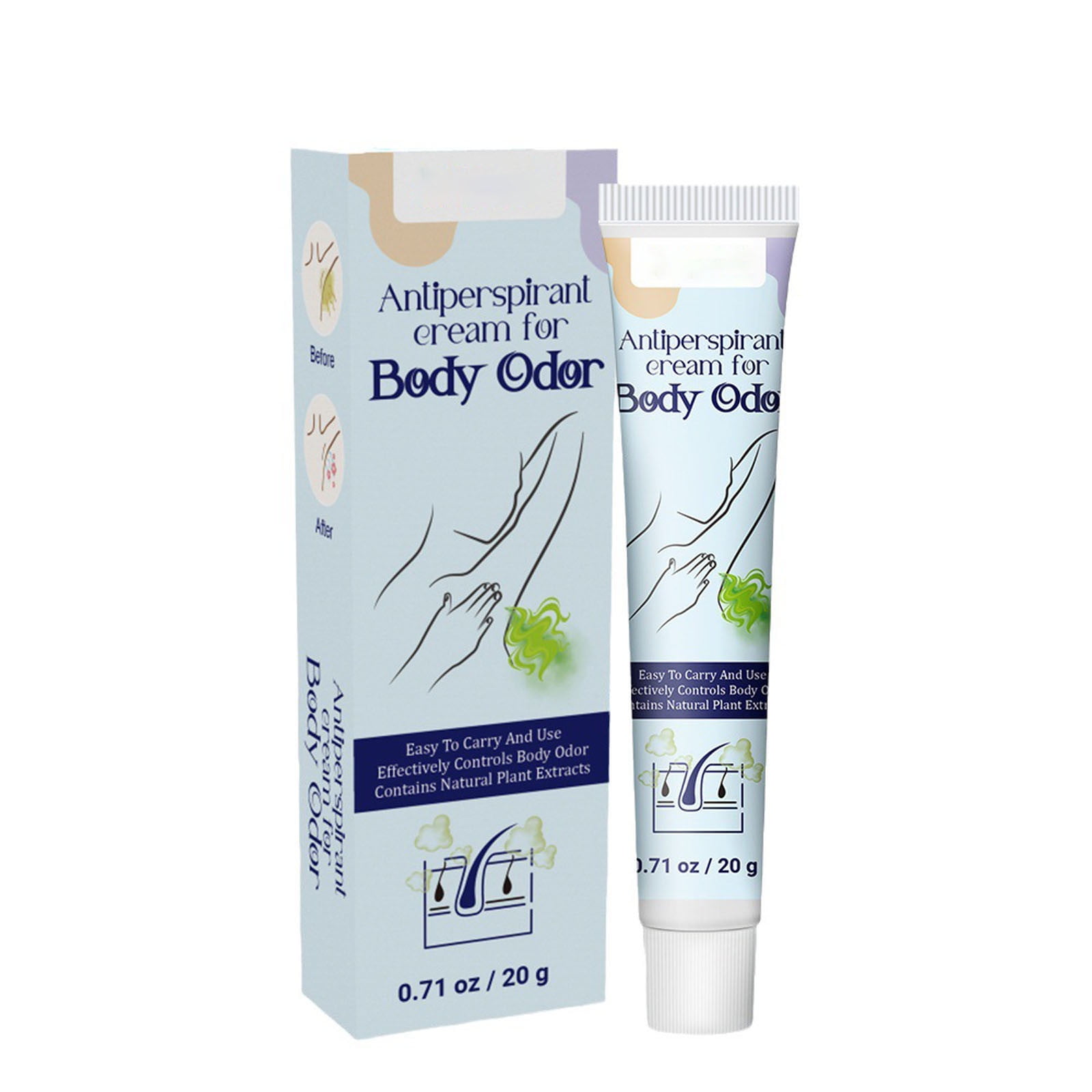 Deodorant Cream Tube - Underarms And Private Parts - Aluminum Free, Baking  -Free,, And Safe For Sensitive Skin