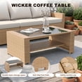 thumbnail image 4 of UDPATIO Wicker Patio Furniture Set, 5 Piece Outdoor Sectional Conversation Sets, Yellow PE Rattan Patio Sofa Set for Balcony, Backyard, Beige, 4 of 8