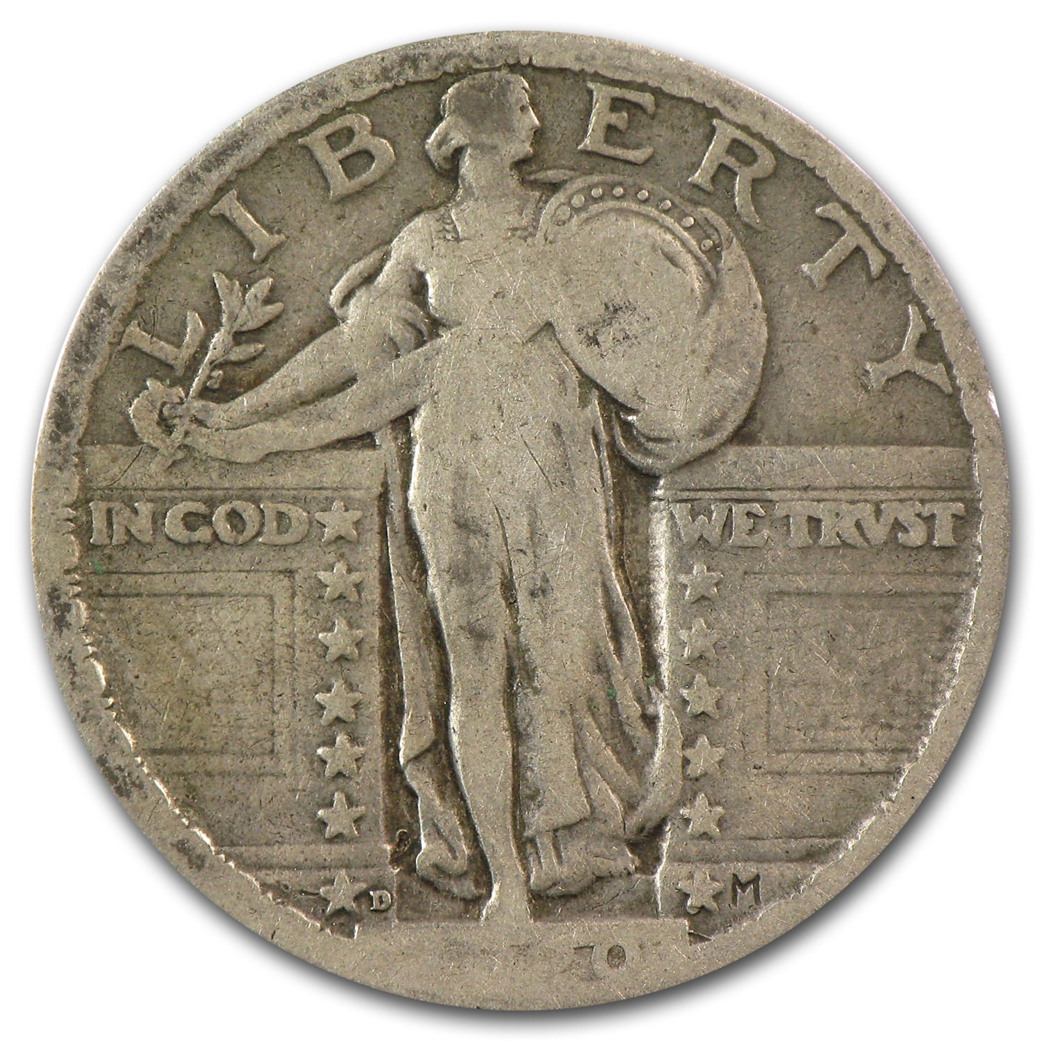 1920D Standing Liberty Quarter Dollar VG (Partial Date)