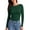 Deep Green, variant on MOYIKO Boat Neck Long Sleeve Shirt for Woman Slim Fitted Black T Shirts Basic Ribbed Knit Tees Tight Tops