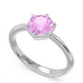 thumbnail image 2 of 2.00 Carat Round Shape Pink Sapphire Gemstone Sparkle Engagement Ring for Ladies Solid 18K White Gold Size 11 by Diamond Capitals, 2 of 8