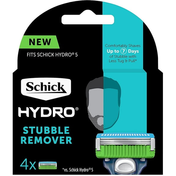 Schick Hydro Stubble Remover Refill Razor Blade Cartridges, 4 ct