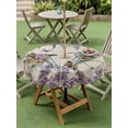 thumbnail image 4 of Outdoor Tablecloths with Umbrella Hole & Zipper, Purple Flowers Round Tablecloths 60 Inch, Weeping Spring Floral Bicycle Retro Art Waterproof Table Cloth, Patio/Pool/Picnic Table Covers, 4 of 8
