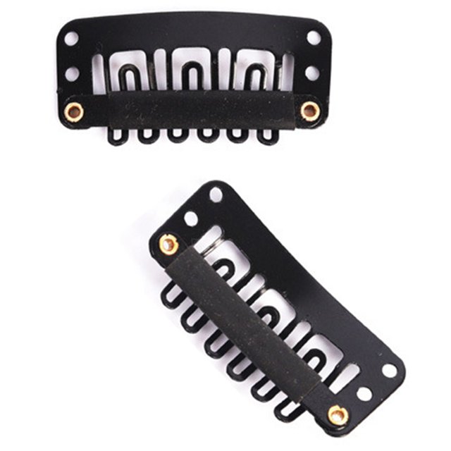 100PCS Perruque Clip Professionnel 6 Dents en Métal Pince à Cheveux Clip Extension Clip