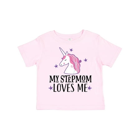 

Inktastic My Stepmom Loves Me Unicorn Gift Toddler Toddler Girl T-Shirt