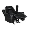 thumbnail image 4 of New Classic Furniture Orion II 3-Pc Faux Leather Manual Living Room Set in Black, 4 of 14