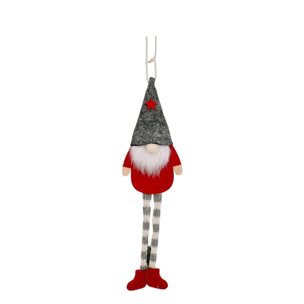 Billuyoard Mini muñeco de adorno para árbol de Navidad, colgante portátil ligero, juguete de peluche, decoración de Navidad, muñecos de gnomo con Kits de decoración para fiestas Gris Billuyoard HA070394-02
