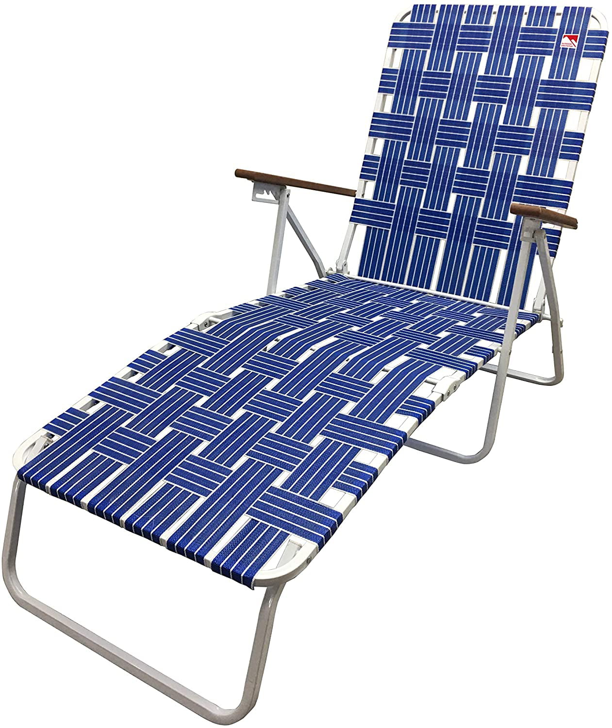 Outdoor Spectator Classic Webbed Folding Chaise Lounger Camp/Lawn Chair