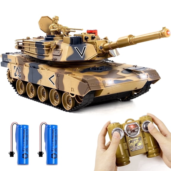 Supdex 1/24 RC Tank US M1A2 Abrams Remote Control Model Tank Toy Perfect Birthday for Boys 6 