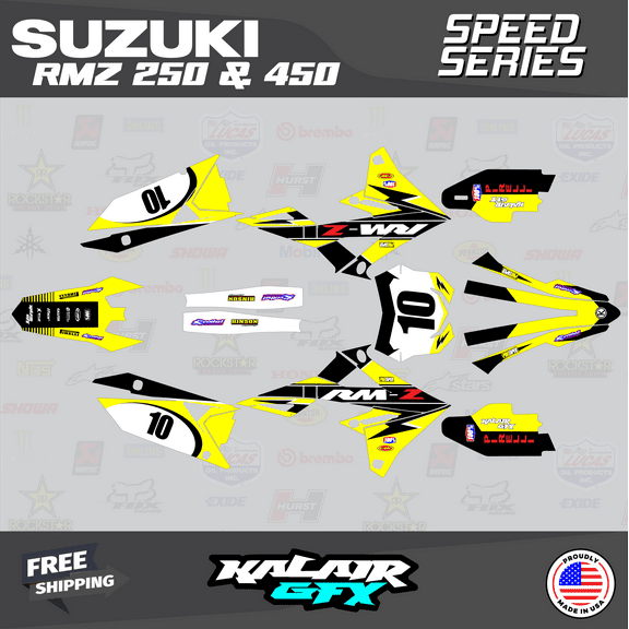 Kalair GFX Graphics Kit for Suzuki RMZ250 (2019-2023) Speed Series