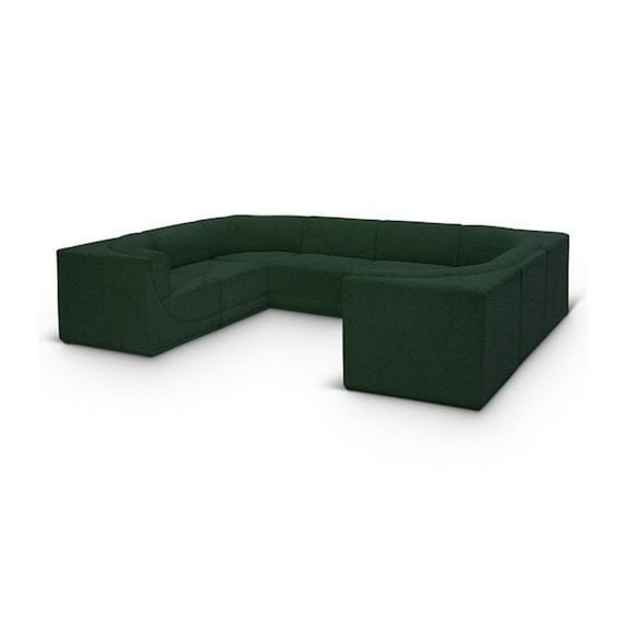 Meridian Furniture Ollie Green Boucle Fabric Modular Sectional