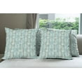 thumbnail image 6 of Ambesonne Nautical Throw Pillow Cover 4 Pack, Marine Elements Wood, 16", Turquoise Cocoa White, 6 of 7