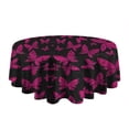 thumbnail image 5 of Black Pink Butterfly Pattern Round Tablecloth 60"x60",Wrinkle Wipeable Table Cloth for Kitchen Dining Room Picnic Patio Party, 5 of 6