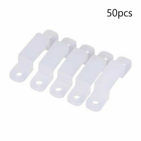 

Leke 50/100Pcs Soft Silicone LED Strip Light Fixing Clip Holder Max 8mm Width