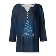 thumbnail image 5 of Ailaofu Hauts pour Femmes à Manches 3/4 Décontractés Henley Col T-Shirts Manches 3/4, 5 of 5