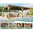 thumbnail image 6 of Jocisland 12x24x8.2 FT Cedar Wood Carport for 2 Cars, Heavy Duty Canopy Carport with Sloped Galvanized Steel Roof for All Weather, 6 of 9
