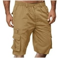 thumbnail image 2 of CONFREE Men's Baggy Shorts Solid Color Cargo Shorts For Men Soft Loose Fit Shorts With Elastic Waist Drawstring, 2 of 6