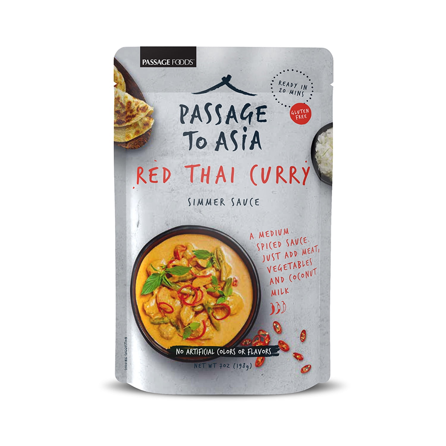 (2 pack) Passage Foods Passage to Asia Gluten Free Red Thai Curry Stir Fry Sauce, 7 oz