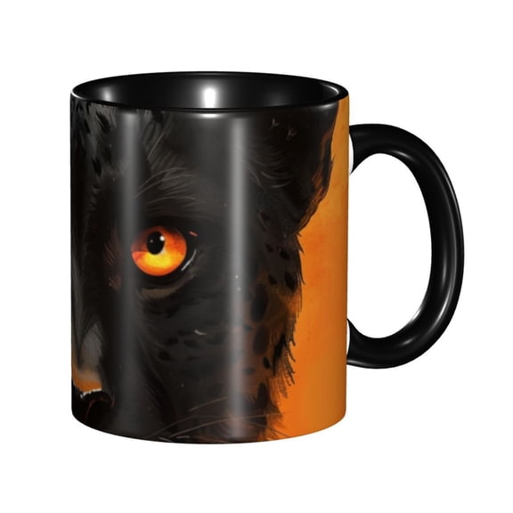 Panther Look Coffee Mug Fun Custom Ceramic Mugs 11oz Black
