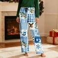 thumbnail image 5 of Couple's Plaid Printed Elastic Waist Sleep Pants 2025 Trendy Unisex Straight Leg Double Pockets Loose Home Loungewear Matching Casual Bottoms for Him & Her, 5 of 9