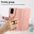 thumbnail image 2 of ELEHOLD Case for Samsung Galaxy S20+, RFID Blocking Zipper Leather Wallet Stand Case with Card Slot & Wrist Strap & Ring Holder,Pink, 2 of 10