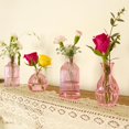 thumbnail image 4 of Juego de 12 jarrones PHUNTTEK de cristal rosa para centros de mesa de boda, 4 of 7