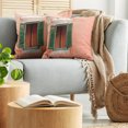 thumbnail image 5 of Ambesonne Rustic Throw Pillow Cover 2 Pack, Old Retro House Shutters, 18", Orange Green White, 5 of 5
