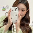 thumbnail image 1 of iPhone 11 12 13 14 Plus PRO MAX iPhone14 iPhone14Pro Chapado Flores Blancas Con Pulsera Jabón Funda Blanda, 1 of 3
