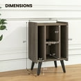 thumbnail image 3 of Giantex Record Player Stand w/Charging Station & USB Ports, Nightstand Sofa Side Table, Storage Cabinet, Album Display Shelf, Grey Oak, 3 of 8