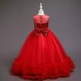 thumbnail image 3 of LYMAYTER Flower Girls Lace Tulle Dresses Kids Baby Sleeveless Wedding Dress for 4-12 Years Toddler Sweet Party Gown, 3 of 9