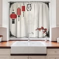 thumbnail image 2 of Ambesonne Oriental Kitchen Curtains, Minimalist New Year Art, 55"x39", White Black Red, 2 of 3