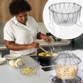 thumbnail image 2 of Colador de cesta para freír, colador plegable de acero inoxidable, herramienta de cocina para alimentos, 2 of 8