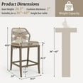 thumbnail image 3 of Dycanpo 26.5''H Counter Height Bar Stools Set of 4, Boho-Style Rattan Chairs - Yellowish Slate Grey, 3 of 7