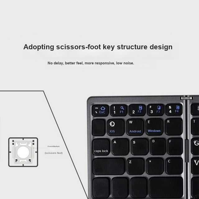 ziyahi Folding Keyboard Rechargeable Wireless Laptop Keypad Desktop Keyboards Foldable Design Convenience Multipurpose Sweet Gift White