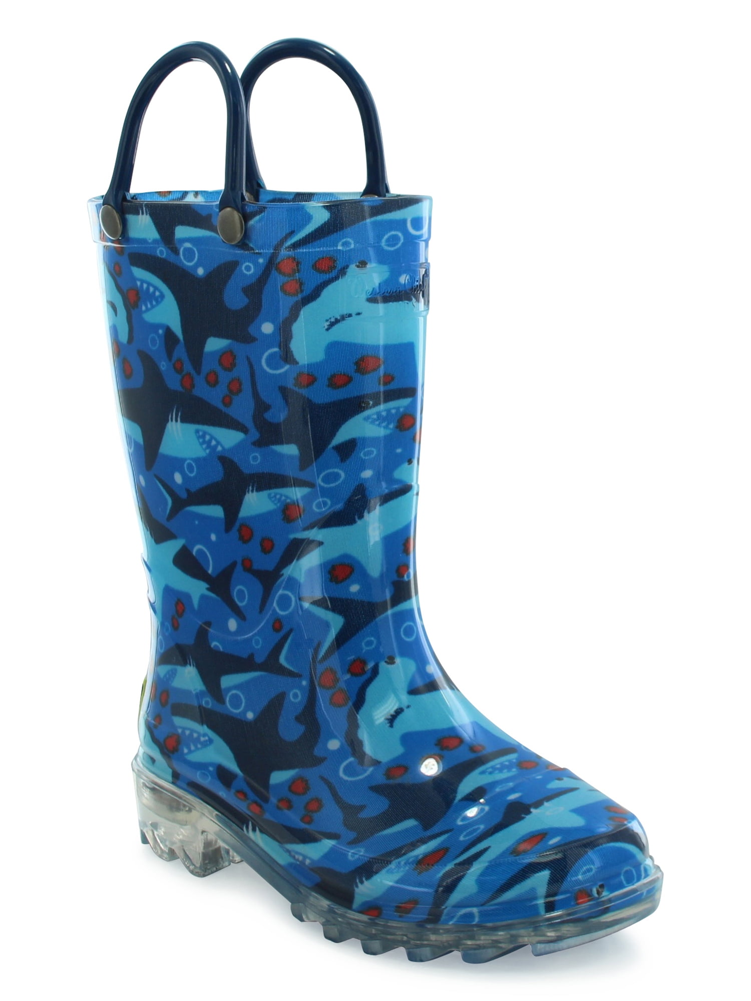 light up shark rain boots