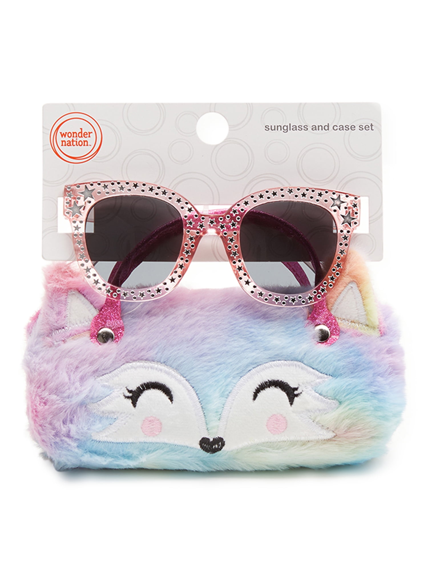 Wonder Nation Kids Star Sunglasses Fox Carrying Case