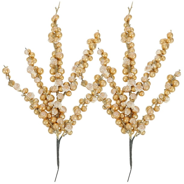 2 unids Navidad Bayas artificiales Arreglo de Flores Suministros Falling Snow Berry Decors